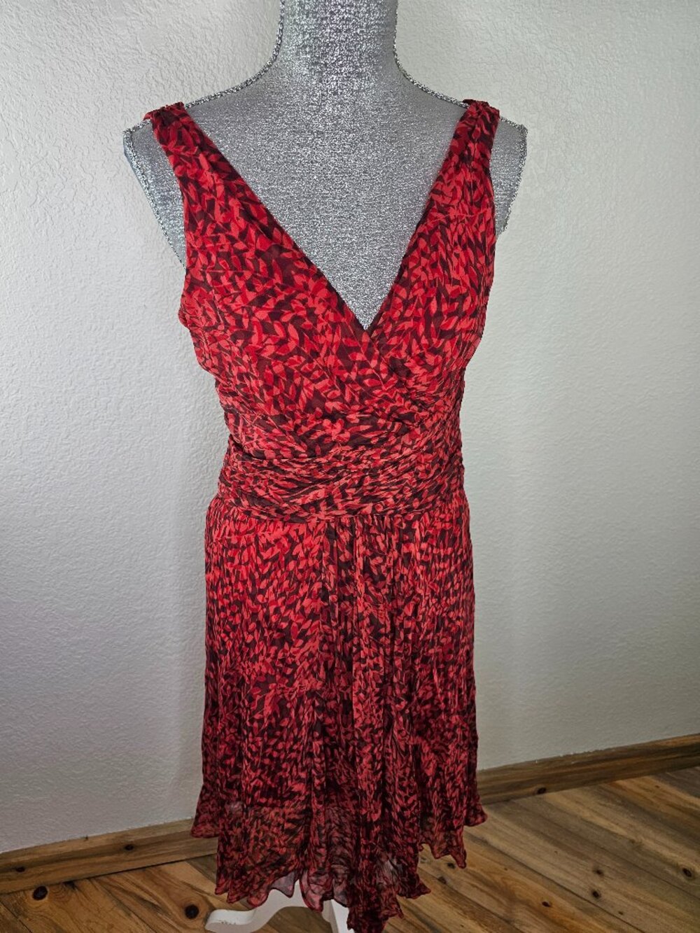 London Times Fit-n-Flare Chiffon Dress Size 8